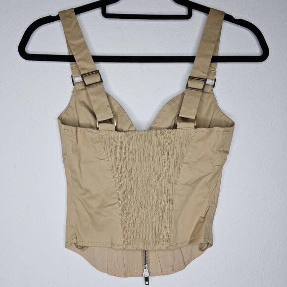 NWT Line & Dot Women's Khaki/Zippered Front Top Size XS - Picture 4 of 6